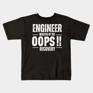 Master of oops! recovery, Funny engineer Kids T-Shirt